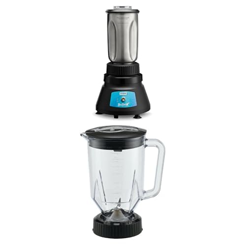 Bundle of Waring Commercial BevBasix™ Light Duty Bar Blender + Waring Commercial CAC29 Complete Copolyester Container with Blade and Lid, 48-Ounce,Black