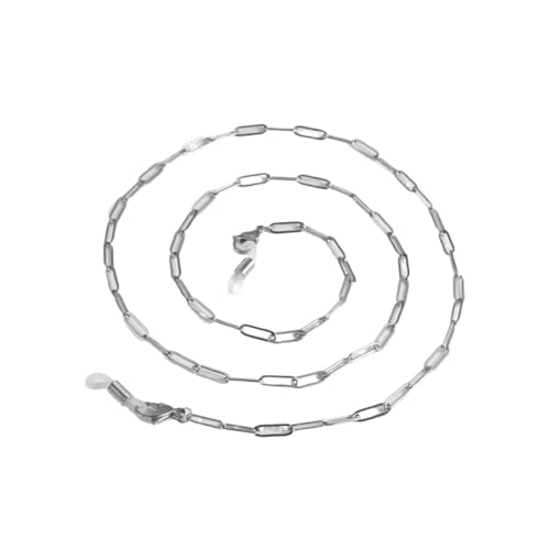 Cadena de acero inoxidable para gafas de color dorado para mujeres y hombres, clip de papel, correa para gafas de sol, cordón para colgar máscaras, regalo, Estilo D - S, Talla única