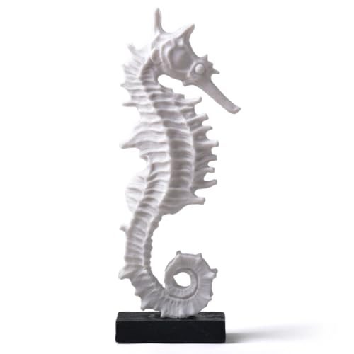 Cadeau maison statue hippocampe 34cm pour bibliothèque - 2