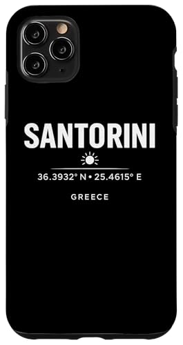 Santorini Greece Coordinates Mediterranean Travel Design �X�}�z�P�[�X iPhone 11 Pro Max �p