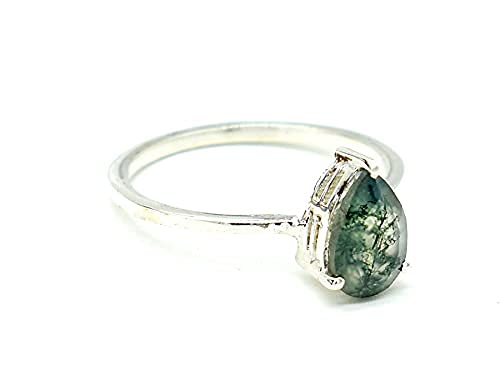gems&jewelryboutiqueAuthentic Moss Agate Gemstone Ring, Green Moss Agate Ring, Dainty Ring, Moss Agate Ring, Moss Agate Silver Ring, Moss Agate Ring, Moss Ring