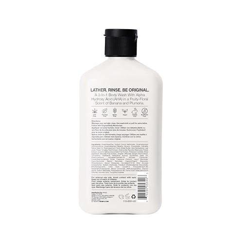 Image of Hempz Body Wash - Original Floral & Banana - Hydrating for Sensitive Skin, Scented, Exfoliating with Shea Butter, Pure Hemp Seed Oil, and Algae for Sensitive Skin - 17 fl oz