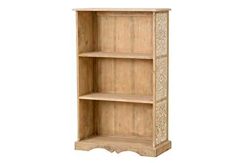 Image of The Attic Jodhpur Bookshelf, Multipurpose for Living Room Bed Room Study, Solid Wood, Natural + White Matte Finish