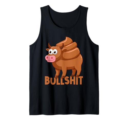 Stier Kuh Mit Kackhaufen Wortspiel Bullshit Tank Top