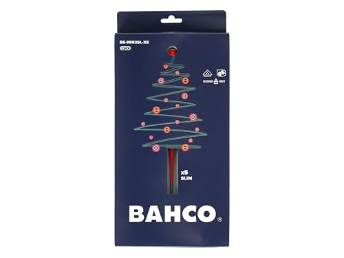 Bahco BE-9882SL-XE Ergo 5 Piece VDE Insulated Slim Slotted & Pozi Screwdriver Set – Christmas Edition