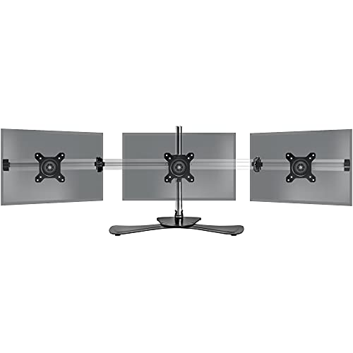Support 3 écrans PC de bureau réglable Duronic DM753 bras articulé moniteur VESA aluminium