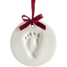 Tiny Ideas Babys Handprint or Footprint Christmas Ornament, Easy No-Bake Keepsake Kit, Creative Holiday Gift for New and Expecting Parents, Clay