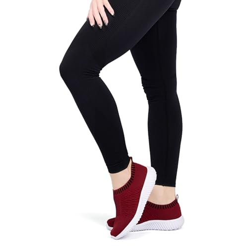 Image of konhill Womens Walking Shoes Slip On Sneakers Breathable Mesh Lightweight Casual Footwear for Daily Commute