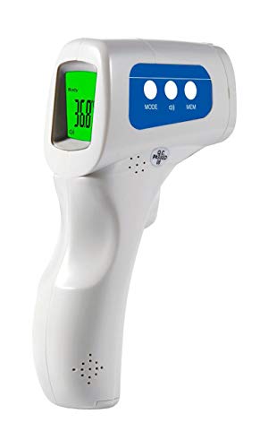 BERRCOM - Termómetro digital de frente infrarrojo sin contacto con pantalla LCD para bebé, niños y adultos, Blanco Cover