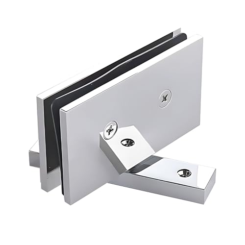 Shower Door Hinges, 360 Degree Pivot Glass Door Hinge, Solid Brass Shower Door Replacement Parts for 5/16"-1/2"(8-12mm) Glass Thick, Chrome