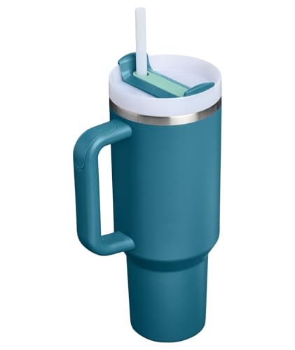 Image of STANLEY Quencher H2.0 Tumbler with Handle and Straw 40 oz | Flowstate 3-Position Lid | Cup Holder Compatible for Travel | Insulated Stainless Steel Cup | BPA-Free | Coastal Teal