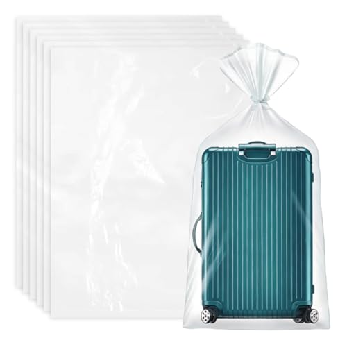 6 Piezas Bolsas de Almacenamiento de Plástico Transparente, 100x152cm Extra Grandes Bolsas de Plástico Transparentes, Bolsas Plastico Grandes Almacenamiento para Equipaje Maletas Ropa Juguete