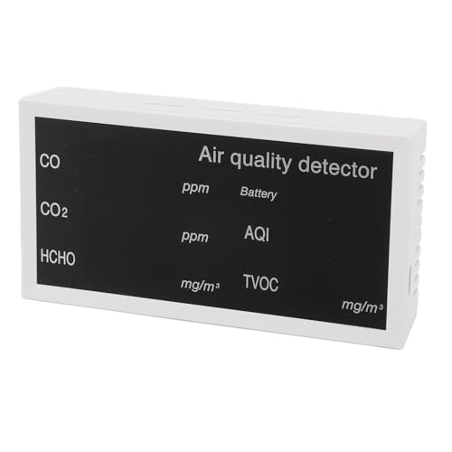 5 in 1 Air Quality Detector, Portable Real Time Display Multifunctional Air Quality Tester for Home, Office, Outdoor Use