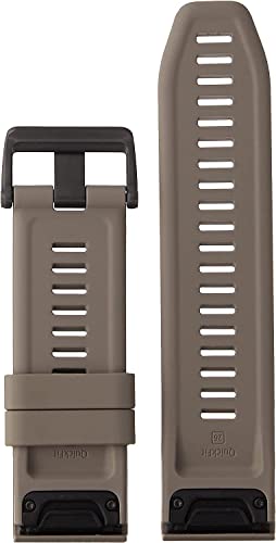 Garmin QuickFit Watch Bands (26mm), suitable for selected fēnix-, epix-, Descent-, D2-, Instinct-, Forerunner- and Tactix series smartwatches, Original accessory, Silicone, Dark Sandstone