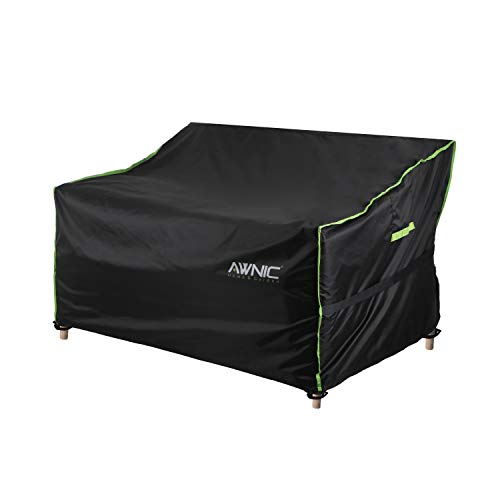 Awnic Gartenbank Abdeckung Bank 2 Sitzer Schutzhülle für Gartenbank TÜV Rheinland Zertifikat Reißfest Wasserdicht 420D Polyester 134u00d770u00d760/88cm