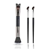 3pcs Nose Contour Brush U Shape,2-in-1 Dual Head Makeup Brush Nose Contour with 2 Pieces Sickle Type Nose Shadow Brush,for Sculpting and Defining