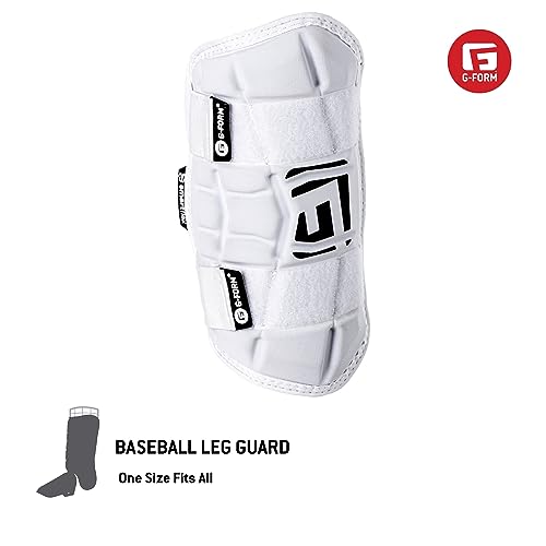 G-Form Elite Speed Baseball Leg Guard - Batter\'s Leg Guard with Adjustable Straps - White, Adult (One Size Fits All) - Thumbnail 2