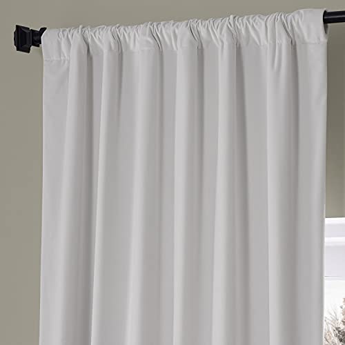 Image of HPD Half Price Drapes Signature Plush Velvet Blackout Curtains for Bedroom (1 Panel), 50W X 96L Hotel Black Out Curtains for Living Room, Thermal Insulated Blackout Curtains for Windows, Misty White