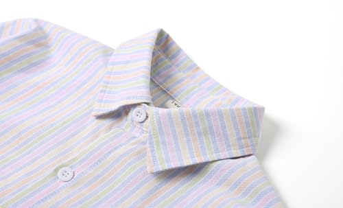 Image of LittleSpring Boys Button Down Long Sleeve Uniform Dress Shirts with Tie