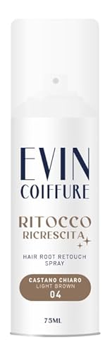 EVIN COIFFURE | Spray Ritocco Ricrescita Capelli 04 Castano Chiaro, 75ml, Spray Correttore per Capelli, Facile Applicazione