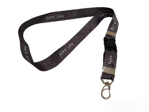 Cordão Chaveiro Pendurar Pescoço Puff Life Fita Nylon Para Chaveiro Moto (Cinza Grafite)