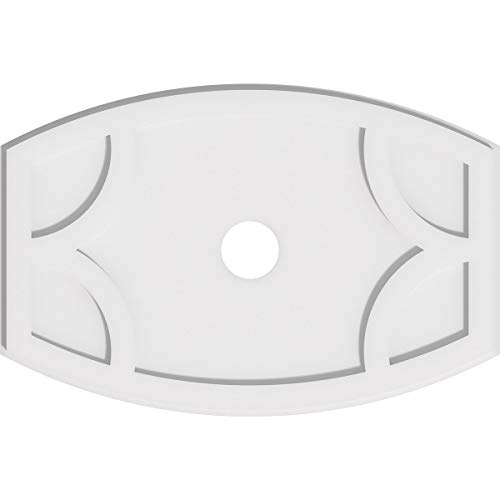 Image of Ekena Millwork CMP26X17KY-03000 Kailey Architectural Grade PVC Contemporary Urethane Ceiling Medallions 26 inchW x 17 3 /8 inchH x 3 inchID x 14 inchC x 1 inchP