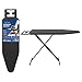 S SHAM® Folding Ironing Board, 122x38cm, Adjustable Height 72-91cm, Heat-Resistant Fabric, Includes Silicone Iron Rest, Safety Lock, Anti-Skid Feet