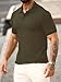 San paulo Men's Short Sleeve Solid Polo Shirt, Summer Fashion Golf Shirt A3KTJL Army Green