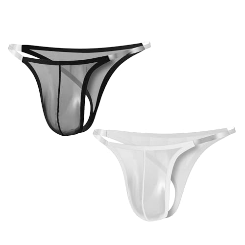 Men's Sexy See Through Mesh Soft T-back Undies Underpants