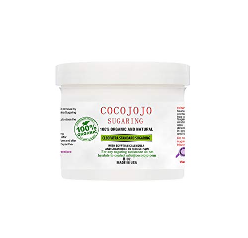 Cocojojo 8 Oz Cleopatra Sugaring Egyptian Sugar Wax Sugaring Hair Removal Natural Paste with Egyptian Calendula and Chamomile - Firm Sugaring for Women and Men