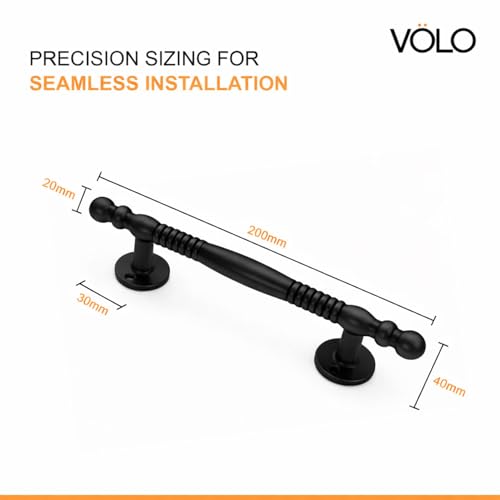 Image of VOLO Main Door Pull Push Handle | Door Handle for Home Office | Interior Exterior Door Hardware Pull Handle | (Pack of 1 Piece, Black, 8 Inch (200MM))
