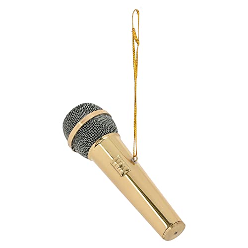 Broadway Gifts Co Polished Gold Tone Microphone 3 Inch Brass Hanging Ornament #TOP4