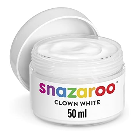 Snazaroo 1198200 Kinderschminke, hautfreundliche hypoallergene Gesichtschminke auf Wasserbasis, wasservermalbar, parabenfrei, clownweiß, 50 ml Topf Cover