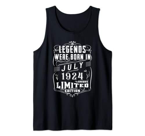 Cumpleaños Julio 1924 Edición Limitada Regalo Legend July Camiseta sin Mangas