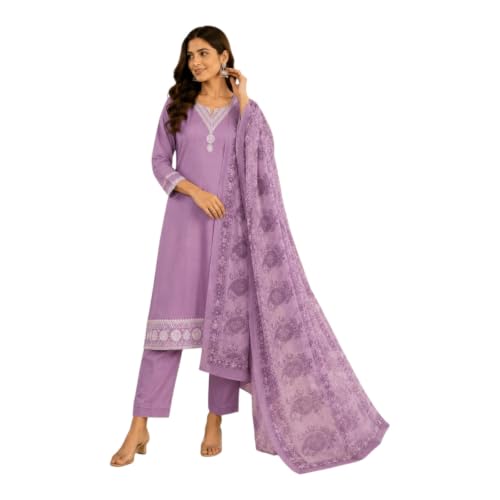 Image of KD Women Embroidery Rayon Kurta Pant Set with Dupatta | Kurta Set for Women | Daily Office & Festive Traditional | Stylish Kurti Pant Set with Dupatta