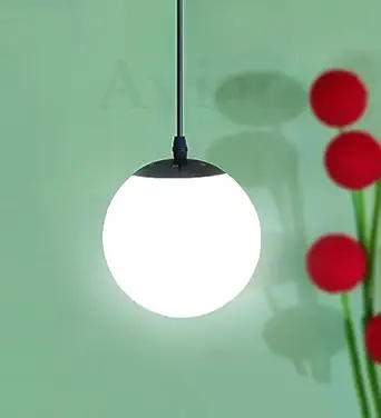 BrightLyt Milky Doom Globe Shade Ceiling Hanging Pendant Light Lamp for Bedroom, Living Room(AC/DC, Metal;Glass)