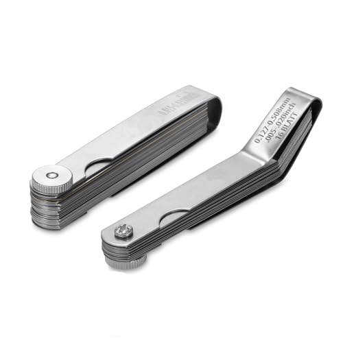 Conjunto de calibres de 2 peças – Calibradores retos e angulares premium para válvulas – Medição métrica e em polegadas – Ferramenta de lacuna para automóveis