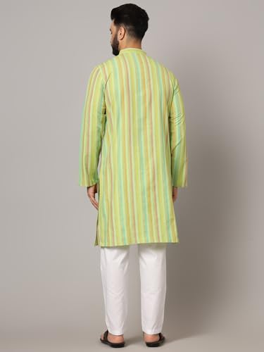 Image of LATEST CHIKAN Men's Cotton Regular Premium Long Kurta Full Sleeves - Casual Ethnic Wear