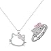 NHQZ 2 Pezzi Collana Pendente Bambina,Collana Gatto,Regolabile Anello e Collane per Ragazze Bambina,Collane per Regalo Ragazze Compleanno immagine
