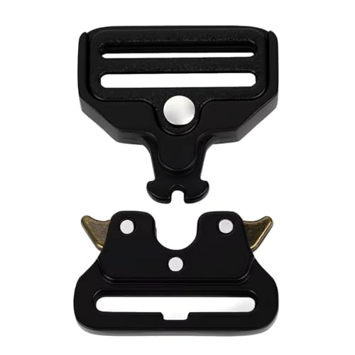 Shenky1 2er Set Metall Schnalle für Hundehalsband | 3 cm Breite | Metallschnalle | Schließe | Militärgürtel | Herrengürtel Militär Bundeswehr | für Gürtel 30 mm (Schwarz Silber Kupfer)