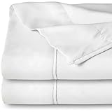 Yorkshire Bedding Single Flat Sheet 100% Egyptian Cotton 200 Thread Count Hotel Quality 2 Pack White Bed Sheets