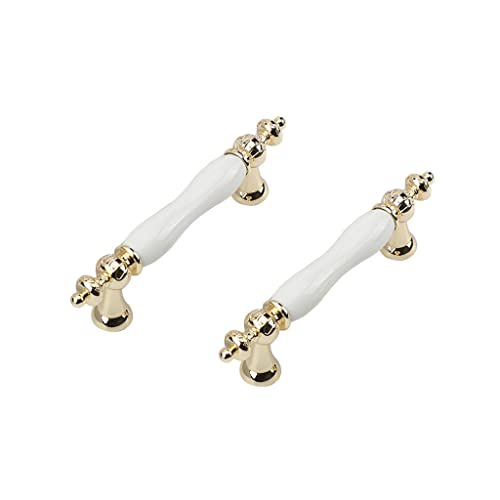 CONPHERON 2 Pcs Cupboard Pulls Handles White Ceramic Cabinet Handles Kitchen Drawer Knobs Furniture Wardrobe Bow Door Handles 96mm