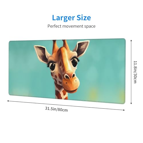 Tapis de clavier imprimé girafe extra large en caoutchouc - 4