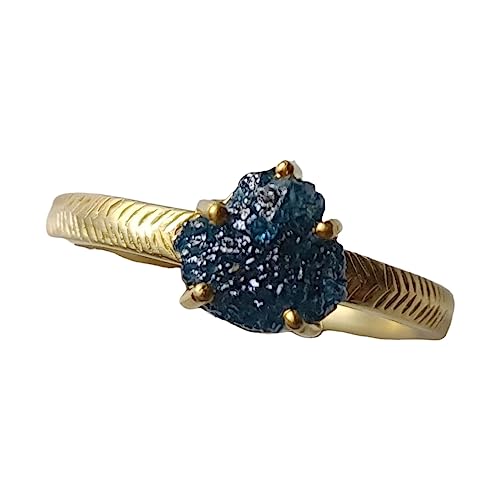 Bague diamant brut femme argent 925 anti-ternissement