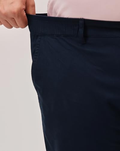 Image of Plus Size Men Stretchable Chino Pants Pure Cotton Casual Trousers for Men