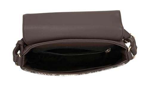 Sac à l'épaule fermeture zippée sécurisée motif serpent brun M - 3