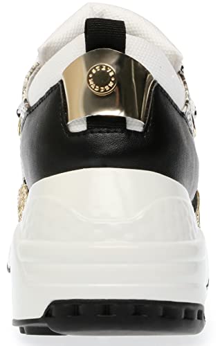 Steve Madden Steve Madden Women's Cliff Sneaker, White/Gold, 7.5 M US