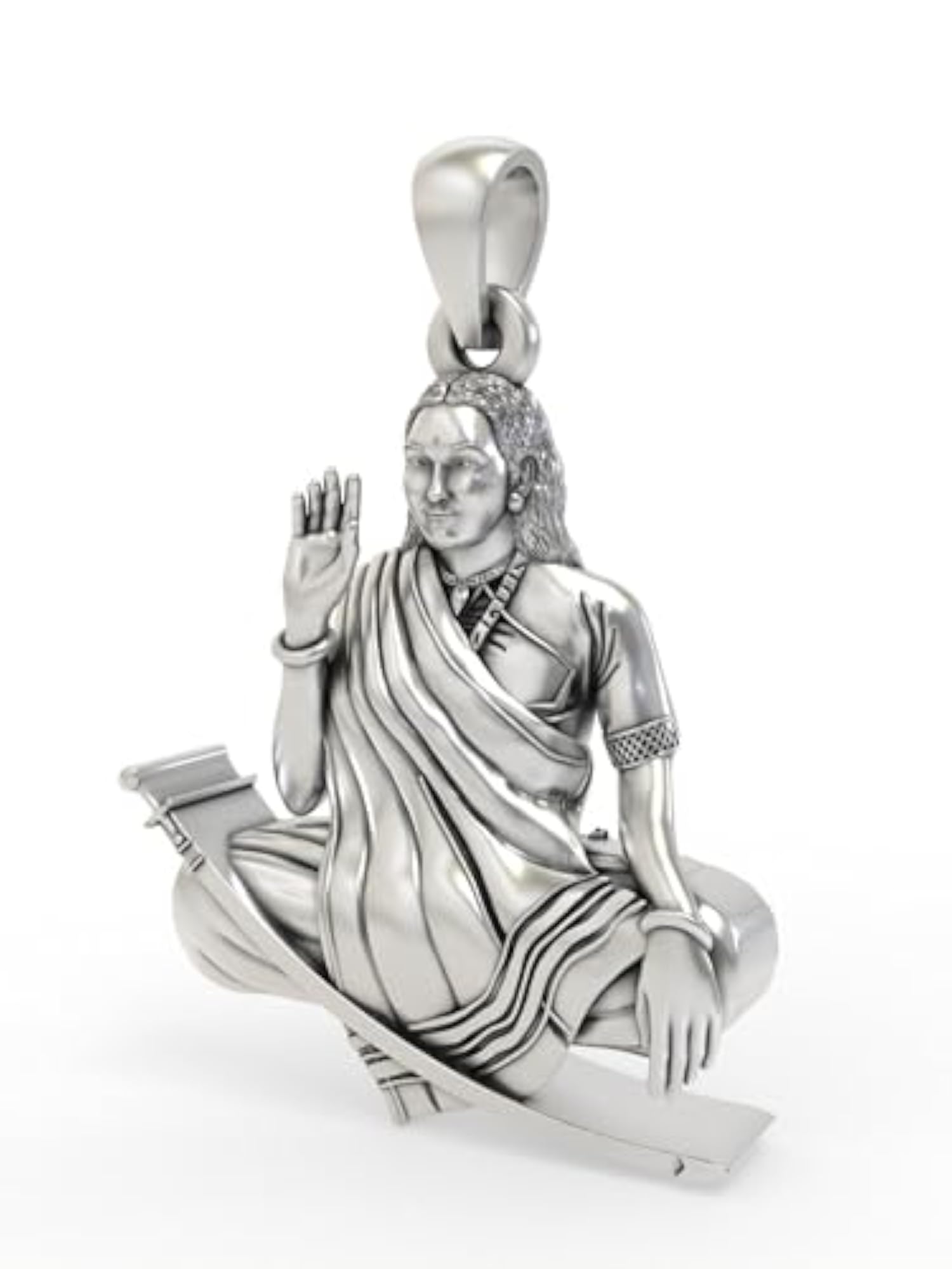 925 Sterling Silver Seated Mogal Maa Pendant, Protective Necklace