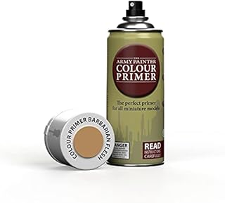 The Army Painter Colour Primer Barbarian Flesh, 400 mL Acrylic Spray Primer, Spray Paint Basecoat for Miniature Priming, Tabletop Roleplaying, Boardgames, and Wargames Miniature Modelling