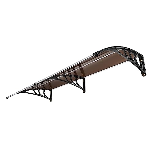 VEVOR Vordach Haustür 97x200 cm Überdachung UF50+ PC-Sonnenschutzfolie Haustürvordach PC-Blatt + ABS-Halterung + Aluminium-Verbinder Pultvordach UV-beständig Haustürdach Pultbogenvordach Braun